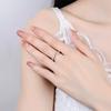 NeeTim Moissanite Ring for Women S925 Solid Silver with White Gold Plated Diamond Wedding Bridal Band Luxury Jewelry Gift