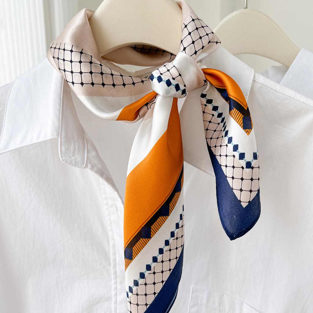 111% Mulberry Silk 71 Square Scarf, New Sky City Professional Decorative Scarf, Commuting To Work Versatile Silk Scarf