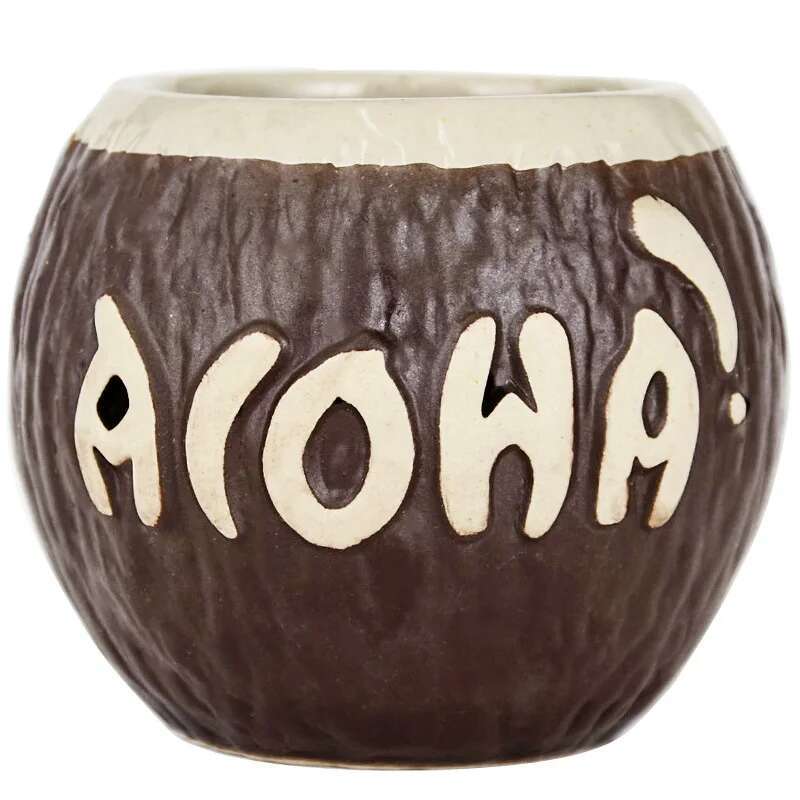 

Coconut TIKI Mug Hawaiian Bar Decor Drinkware Ceramic Cocktail Glass Tropic Amorous Feelings Beach Party Mug Cup Beer Steins 410 -520ml