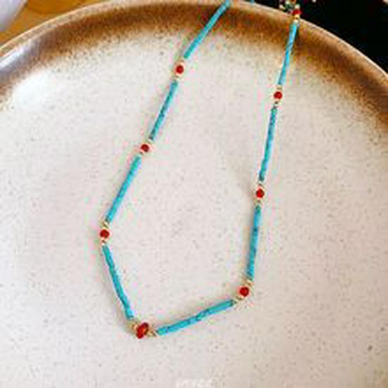 Retro Ethnic Heart Necklace: Wooden Flower Pendant Sweater Chain for Women