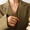18K Gold-Plated Titanium Steel Initial Pendant Necklace with Square Plate