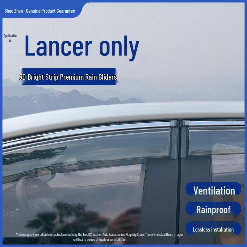 Mitsubishi Lancer Car Window Sun and Rain Visor Shield: Rainproof Door Window Modification Strip