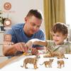 TOYMANY 6-Piece Tiger Figure Set, Animal Figures, Tiger Toys, Wild Animal Models, Parent-Child Friendly, Home Decor, Realistic Models, Popular Toys,
