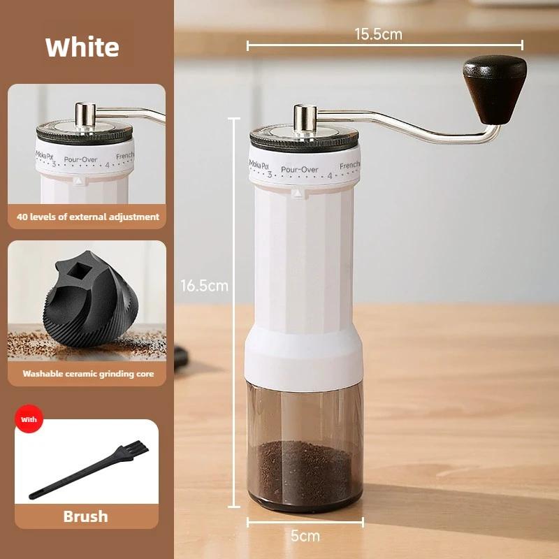 

Manual Coffee Grinder - Full Metal Body Adjustable Grind Setting, Double Bearing, Portable Hand Grinder Black Coffee Accessories