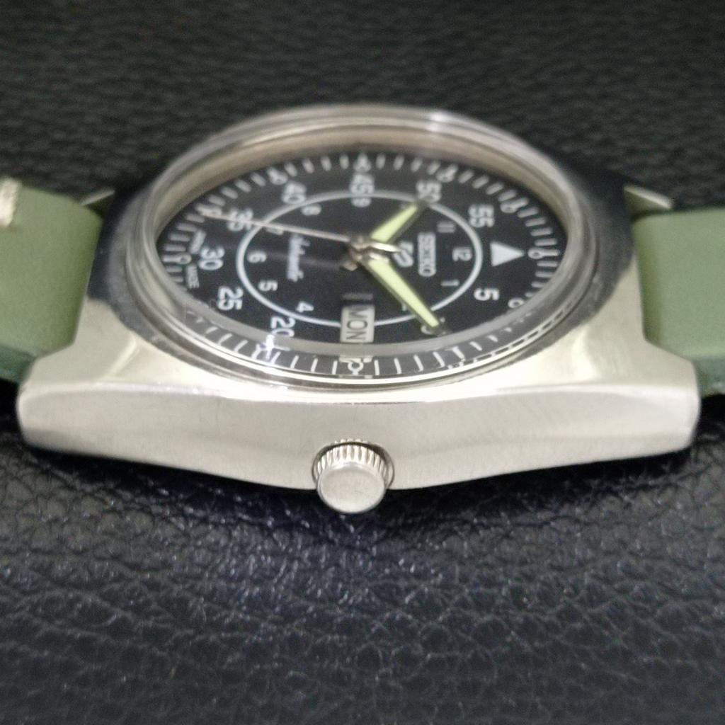 SEIKO 5 AUTOMATIC 6309A JAPAN MENS VINTAGE BLACK COLOR DIAL WATCH a701496-5 R206b-a701496