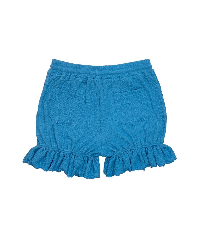 SETSETSET Ruffle Edge Shorts With Seashell Blue