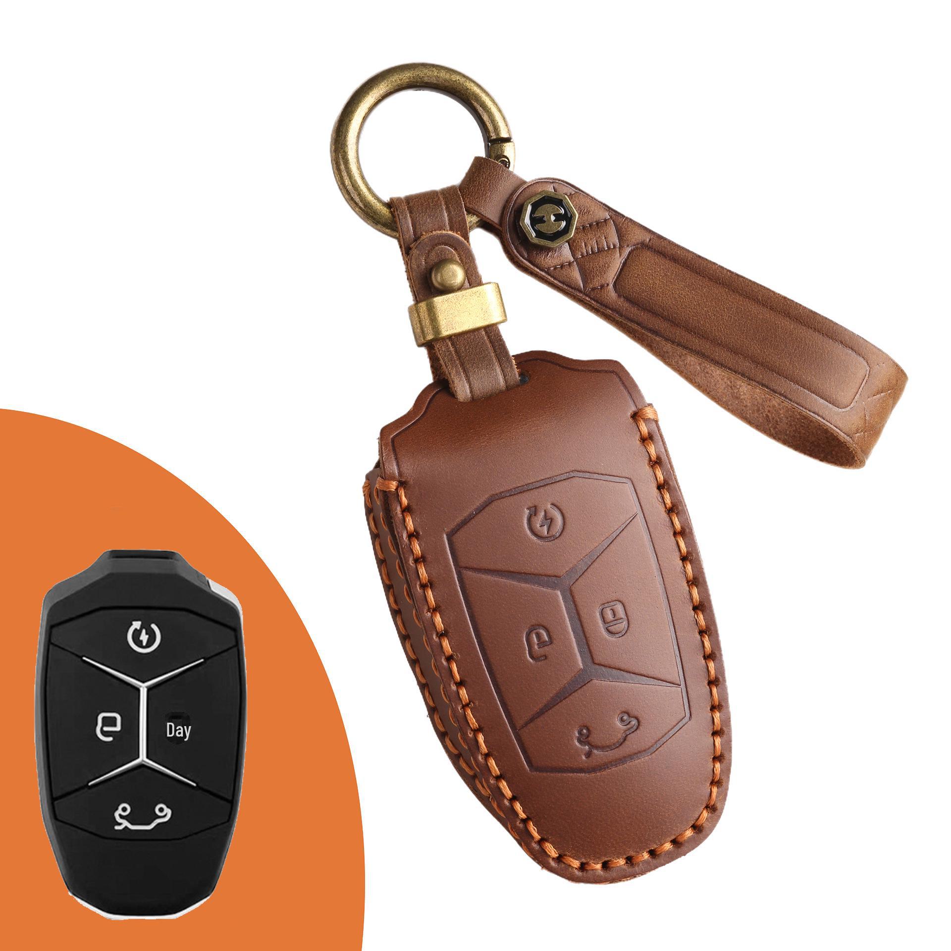 

Lynk & Co 03 Кожаный чехол для ключа высокого класса Лимитированная серия 2023 коричневый