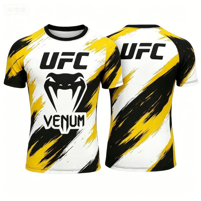 Heißer Sommer Verkauf UFC Boxen Kampf Wettbewerb Herren T-Shirt Mode Schnelltrocknend Lässig Atmungsaktiv Rundhals Kurzarm Oberteile