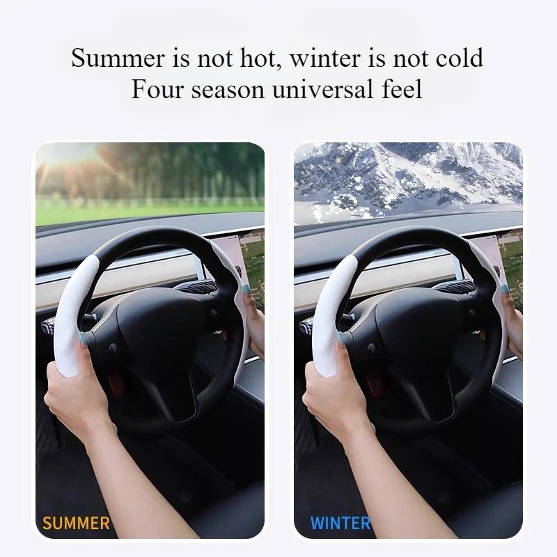 Suede Steering Wheel Cover for Tesla Model Y/3/3+ Steering Wheel Protective Cover Ultra Thin Decoration Car Interior Accessories