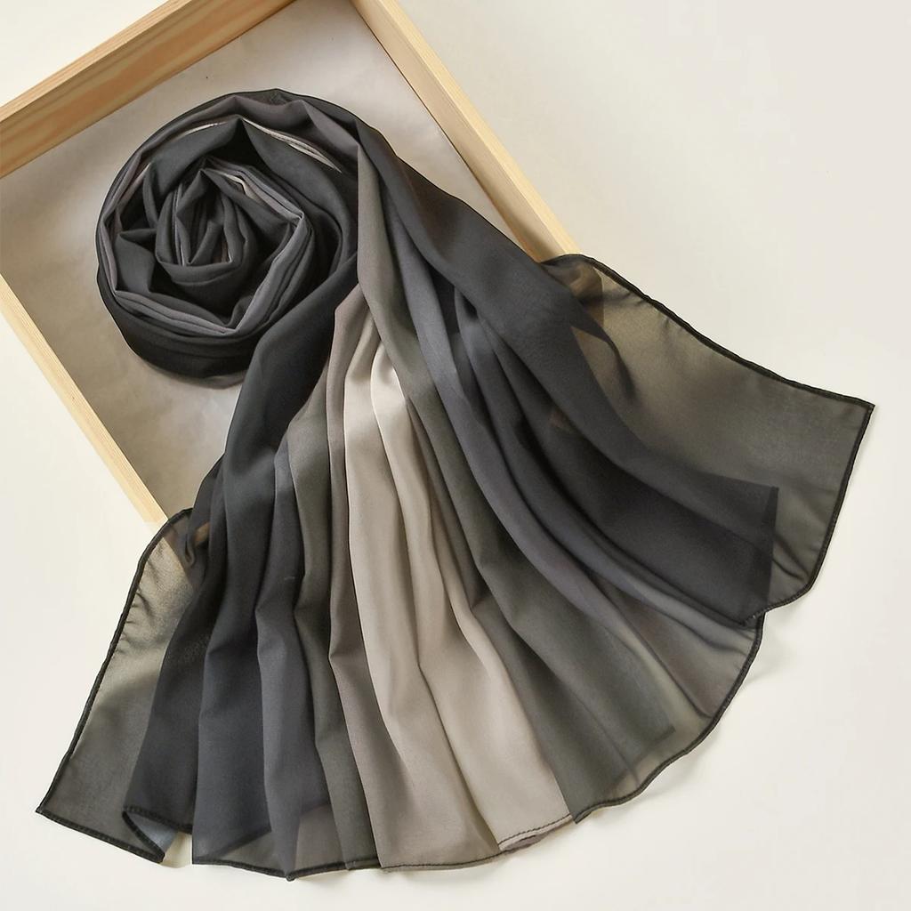 Neuer Muslimischer Farbverlauf Chiffon Hijab Schal Langes Tuch Schal Hohe Qualität Mode Muslimisches Stirnband Halstuch 180*70cm