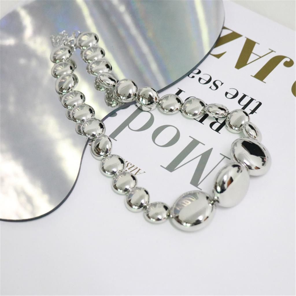 Tooxika Exaggerated Three-dimensional Round Pebbles Beaded Necklace Cold Wind Personality Chic Collarbone Chain