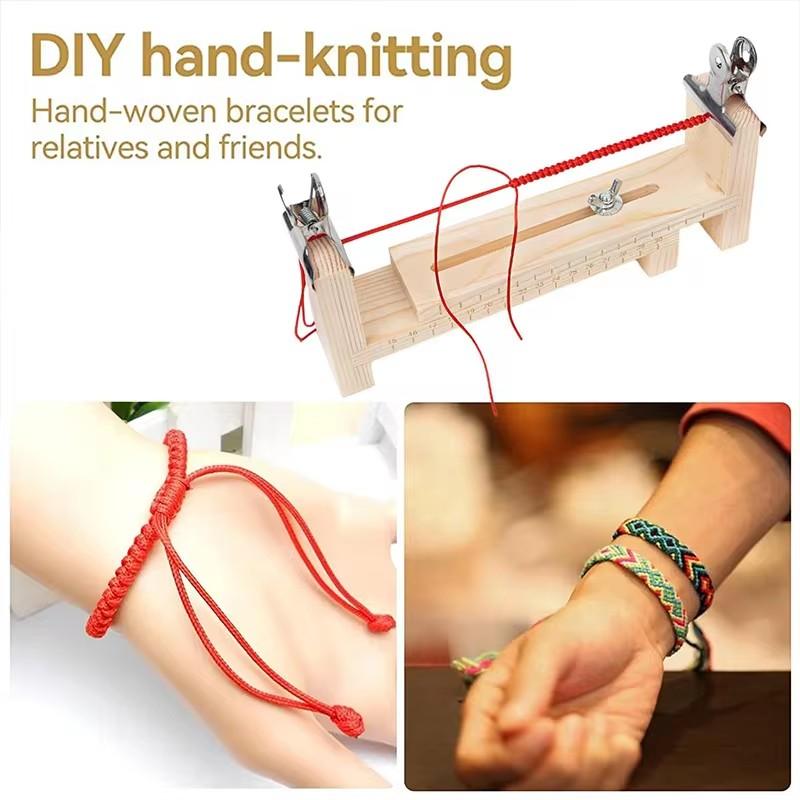 2026New Diy Bracelet Red Rope Solid Wood Braiding Frame Handmade Fixed Tools Braided Rope Artifacts Fixed Plate