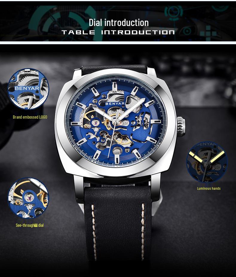 BENYAR Men's Skeleton Automatic Waterproof Watch 5121