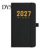 2027 Daily Planner with PU Leather Cover, A6 Pocket Size Compact Organizer Agenda, Portable Notebook Pen Holder for Efficient Time Management