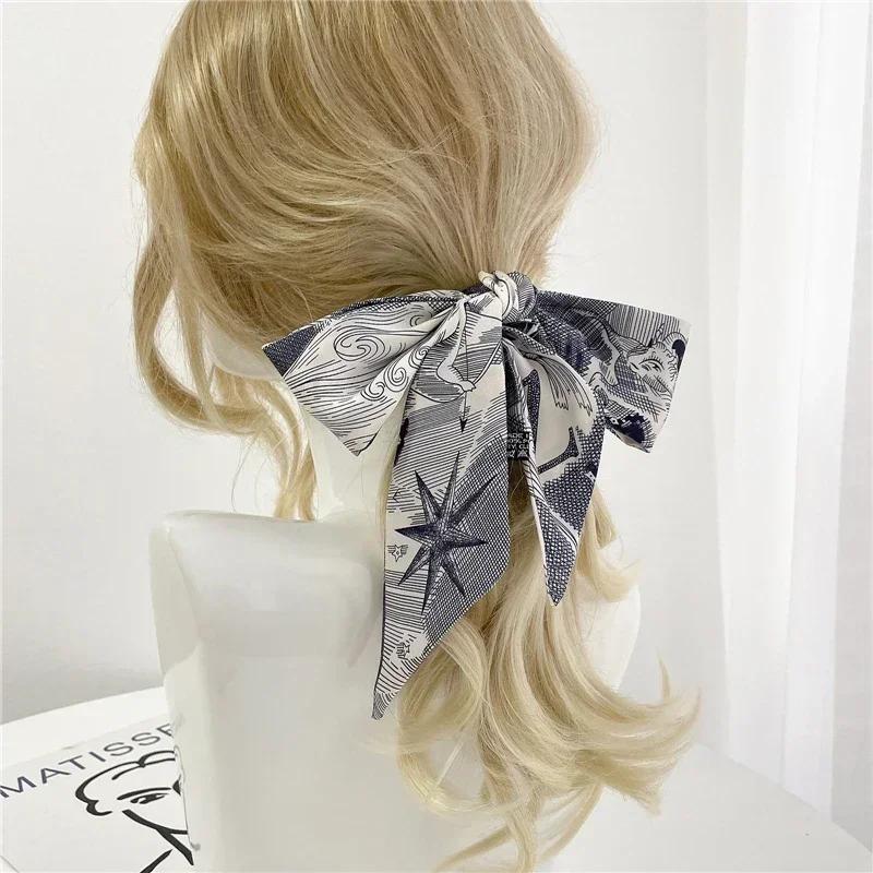 Fashion Skinny Scarf Women Luxury Letter Printing Tie Bag Handle Ribbon Hair Band Women's Headscarf New Lady Design Silk Scarves