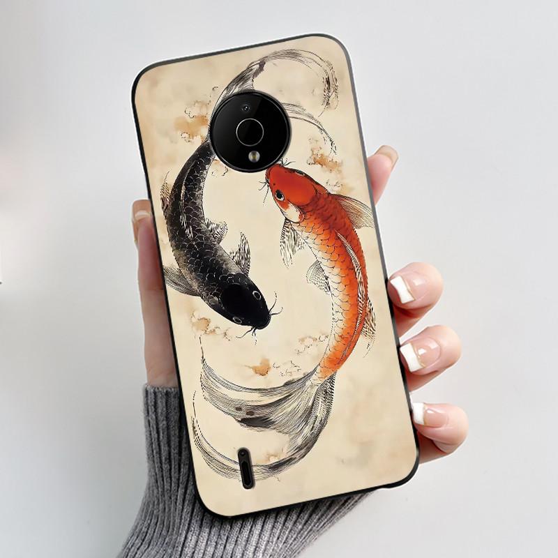 

Anti-scratch Black Case For Nokia C200 Cute Cat Wearing Pink Sunglasses Pattern Shell Color Simple Bumper Jelly Soft Casing Nokia C200