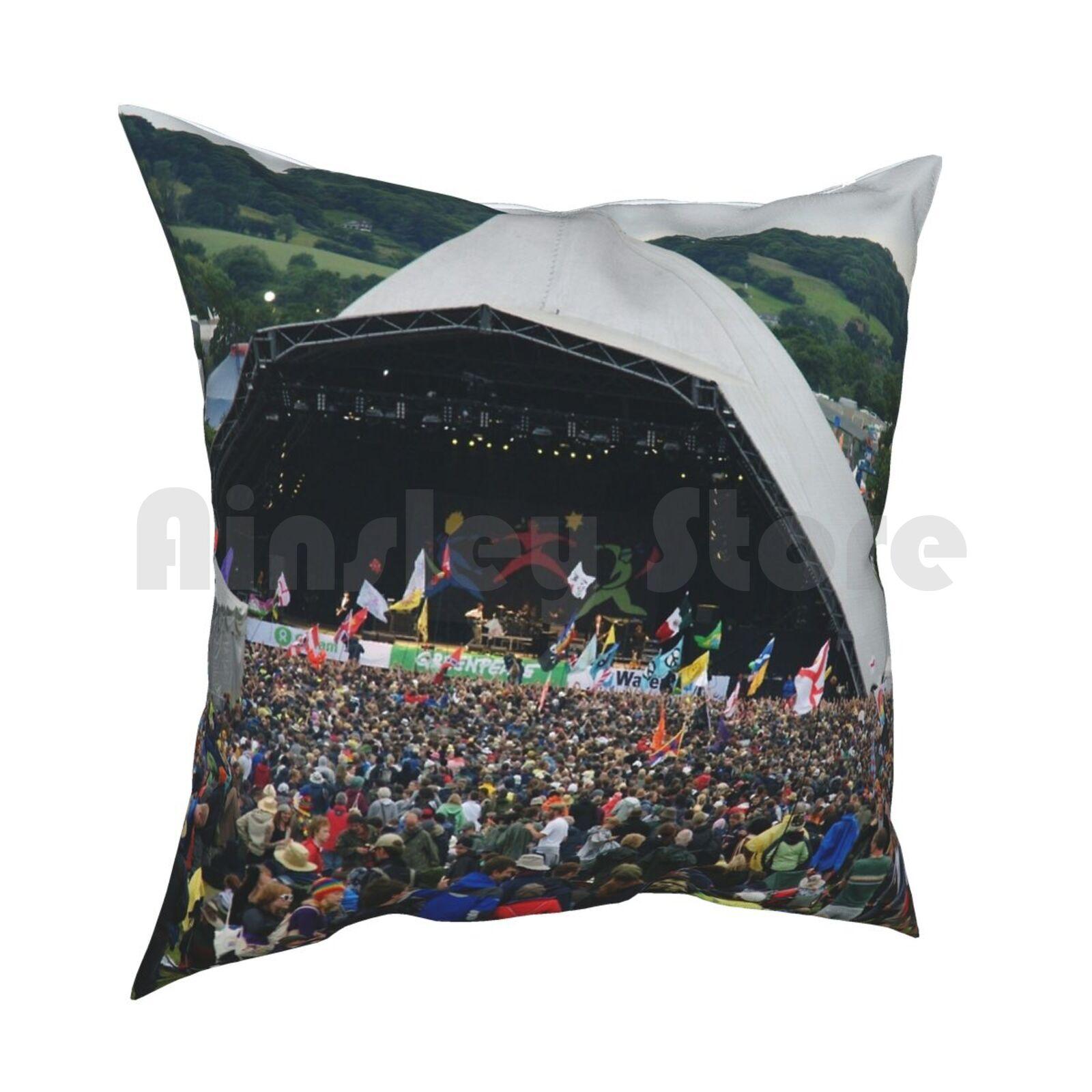 Glastonbury Festival Pillow Case Printed Home Soft Throw Pillow Glastonbury Music Festivals 30cmx30cm