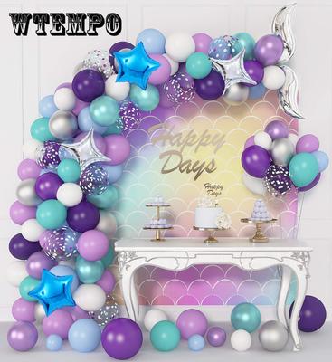 121 Stuks Zeemeermin Thema Ballonslinger Bogen Set Roze Paars Blauw Latex Ballonnen Bruidsdouche Meisjes Verjaardagsfeest Decorati