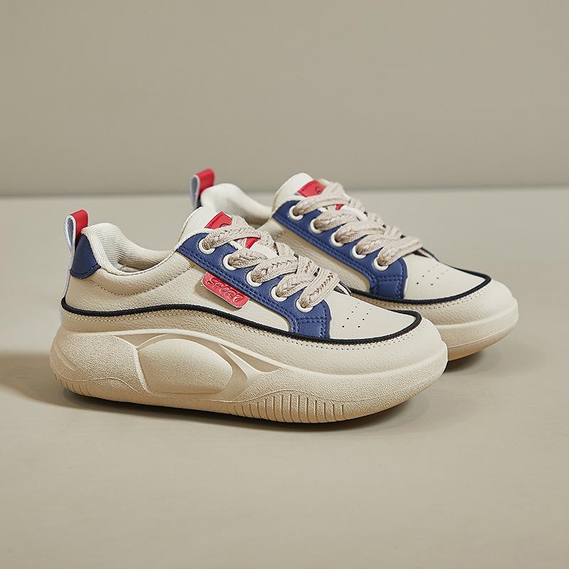 Spring White Shoes New Sports Running Female Student Height-enhancing Casual Shoes