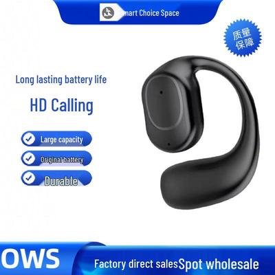 OWS Bluetooth-Kopfhörer mit Ohrbügel: Extrem lange Akkulaufzeit, Open-Ear, Einzelnes linkes Ohr, Universelle Mobiltelefonkompatibilität.