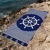 Blue Navigation Wheel Circle Towel Large Quick-Drying Microfiber soft Beach Towel for Travel Fitness Sauna Bathing Camping