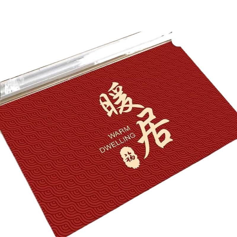 Festive Red Silicone Bottom Indoor Doormat for Entryway and Bathroom