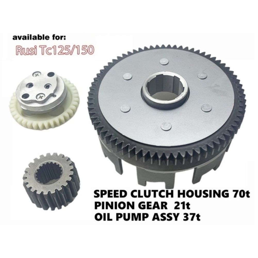 3pcs New Tc125/150/TMX 155 Clutch Housing Durable 70T 37T 21T Clutch Basket Assy Metal Oil Pump Assy Motorcycle Parts