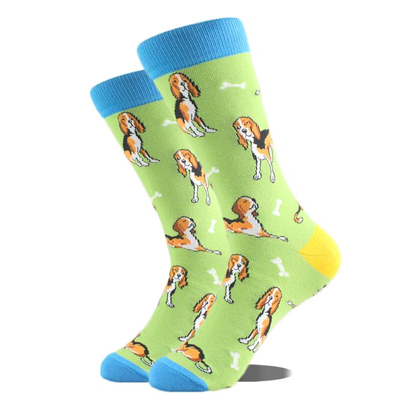 Happy Design Funny Socks Men Unisex Sheep Beer Dinosaur Pattern Sokken  Divertidos Jacquard Calcetines Unisex Hip Hop Skateboard
