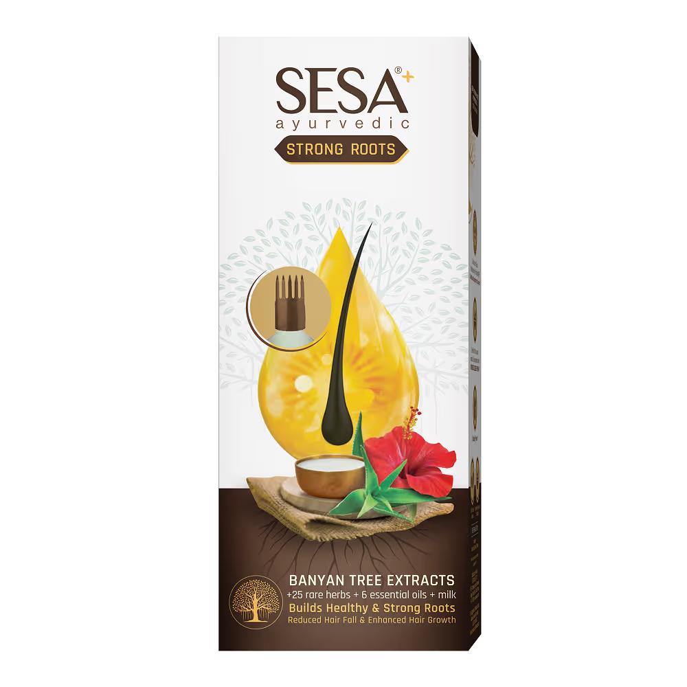 SESA Ayurvedic Strong Roots Oil With 26 Herbs & 6 Oils - Pour le contrôle de la chute des cheveux et la croissance des cheveux (200ml)