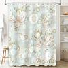 Modern Floral Print Shower Curtain Luxury Waterproof Bath Decoration for Home Decor Bathroom Accessories (Blue White)
