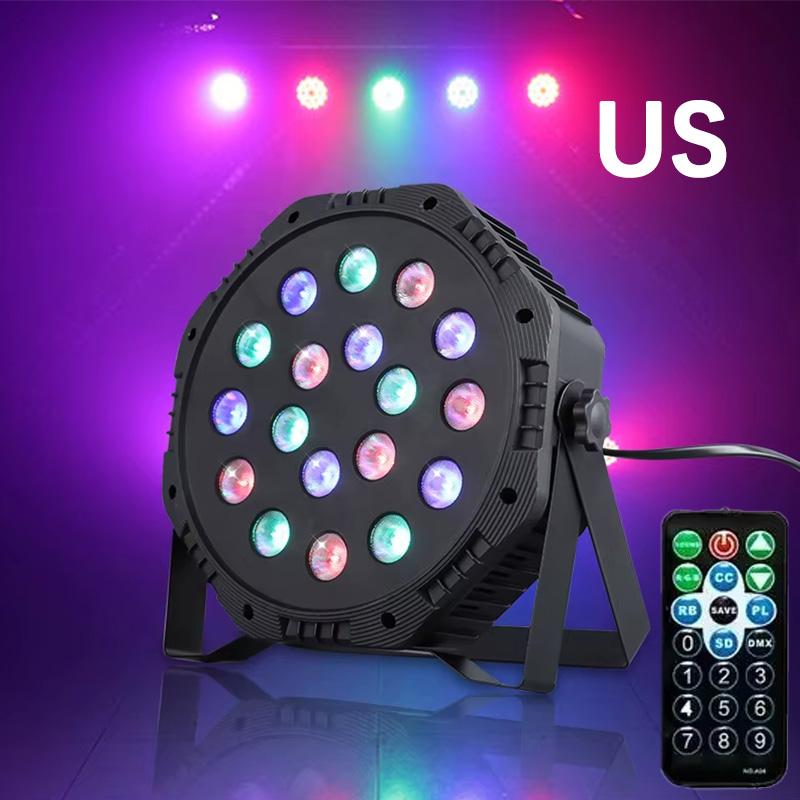 Lumină Par de Scenă cu 18 LED-uri RGB DMX512 Activată la Sunet Stroboscop Lampă Disco cu Stecher EU/US pentru DJ Nuntă Bar Club Petrecere de Crăciun Decor Iluminat