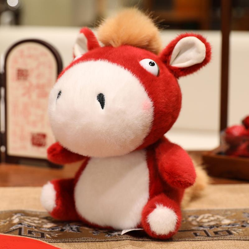 Brinquedo de Pelúcia Cavalo Pequeno de Desenho Animado Fofo Boneca de Animal de Pelúcia Macia Decoração para Casa Mascote Ano Chinês Presentes para Crianças 2026