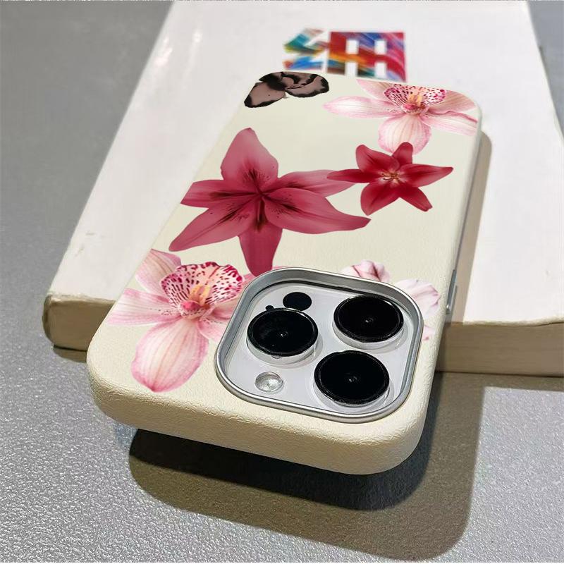 Rosa Lilienblumenmuster Weiche Handyhülle für iPhone 17 Pro Hülle iPhone 11 12 13 14 15 16 Pro Max 17 Air X XS 7 8 Plus 16E Abdeckung