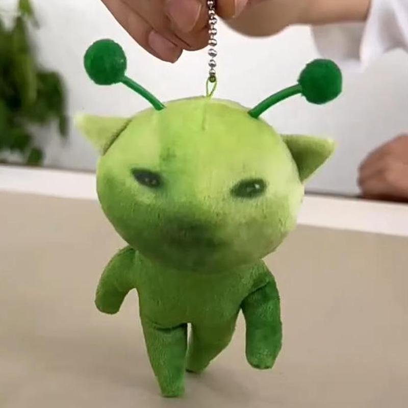 Gatto Alieno Verde Divertente Meme Portachiavi Borsa Zaino Ciondolo Gatti Carini Peluche Bambola Ornamento a Forma Variabile Regali Giocattoli