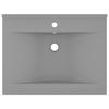 VidaXL Lavabo avec Trou de Robinet Vasque à Poser de Toilette Lave-mains de Salle de Bain Cuisine Maison Intérieur Gris 147026