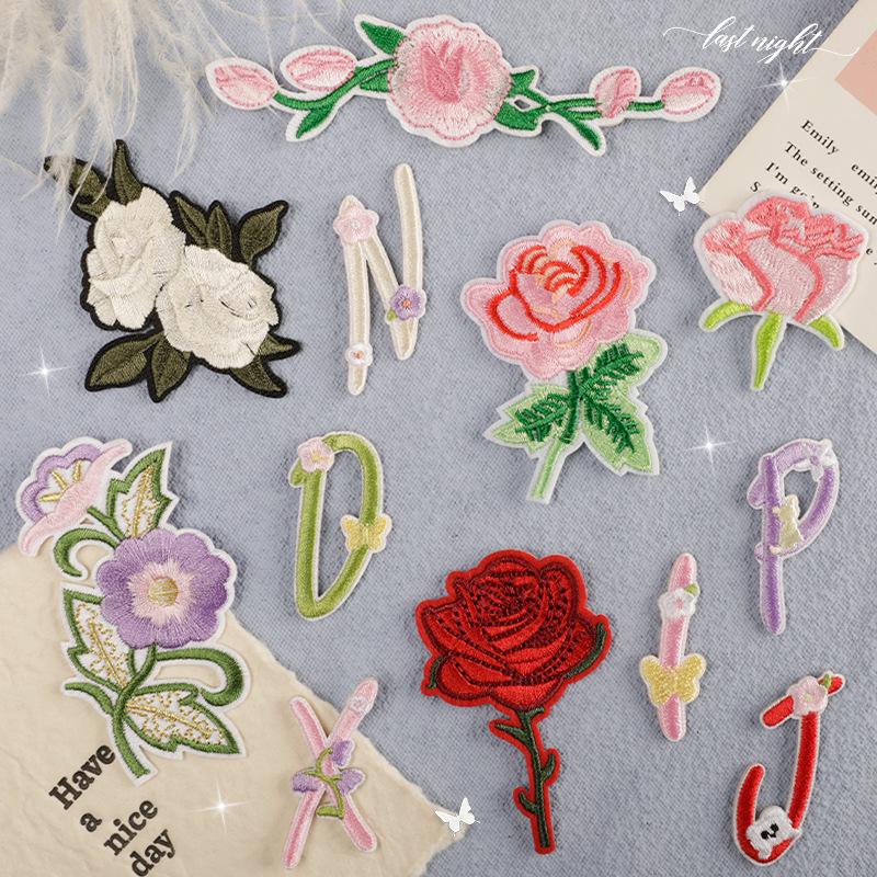 Self-Adhesive Embroidery Flower & Letter Patches for Clothing Accessories