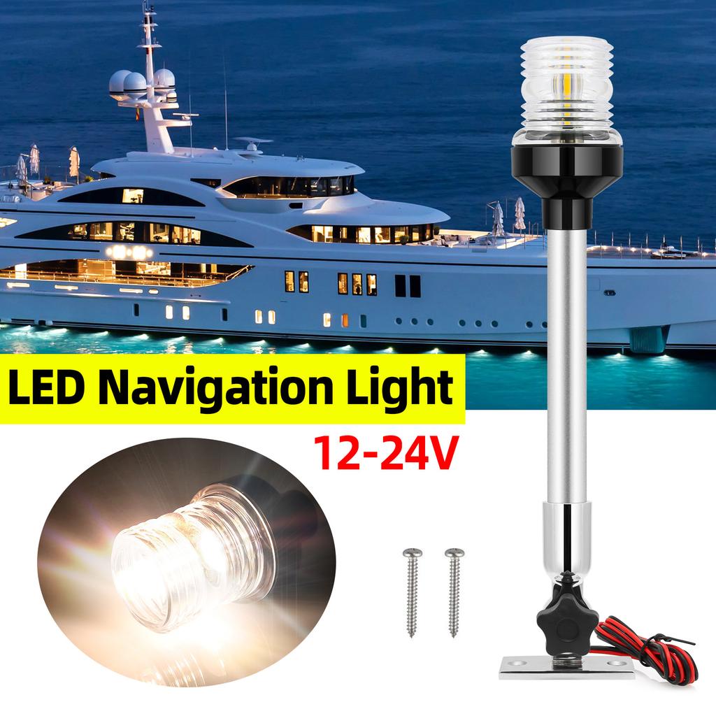 180° Rotation LED Marine Boat Light 12-24V Navigation Light Rain Proof Marine Hardware Lights Lamp for Yachts Fishing Speedboat
