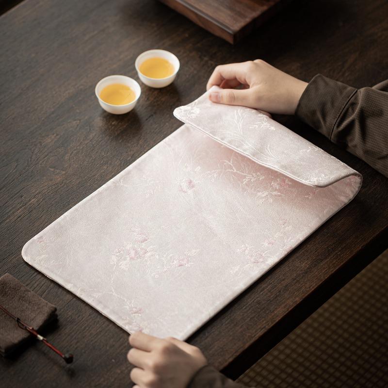Fragrant cloud yarn small tea mat dry brewing mat new Chinese double-sided waterproof tea tablecloth mat national style fabric