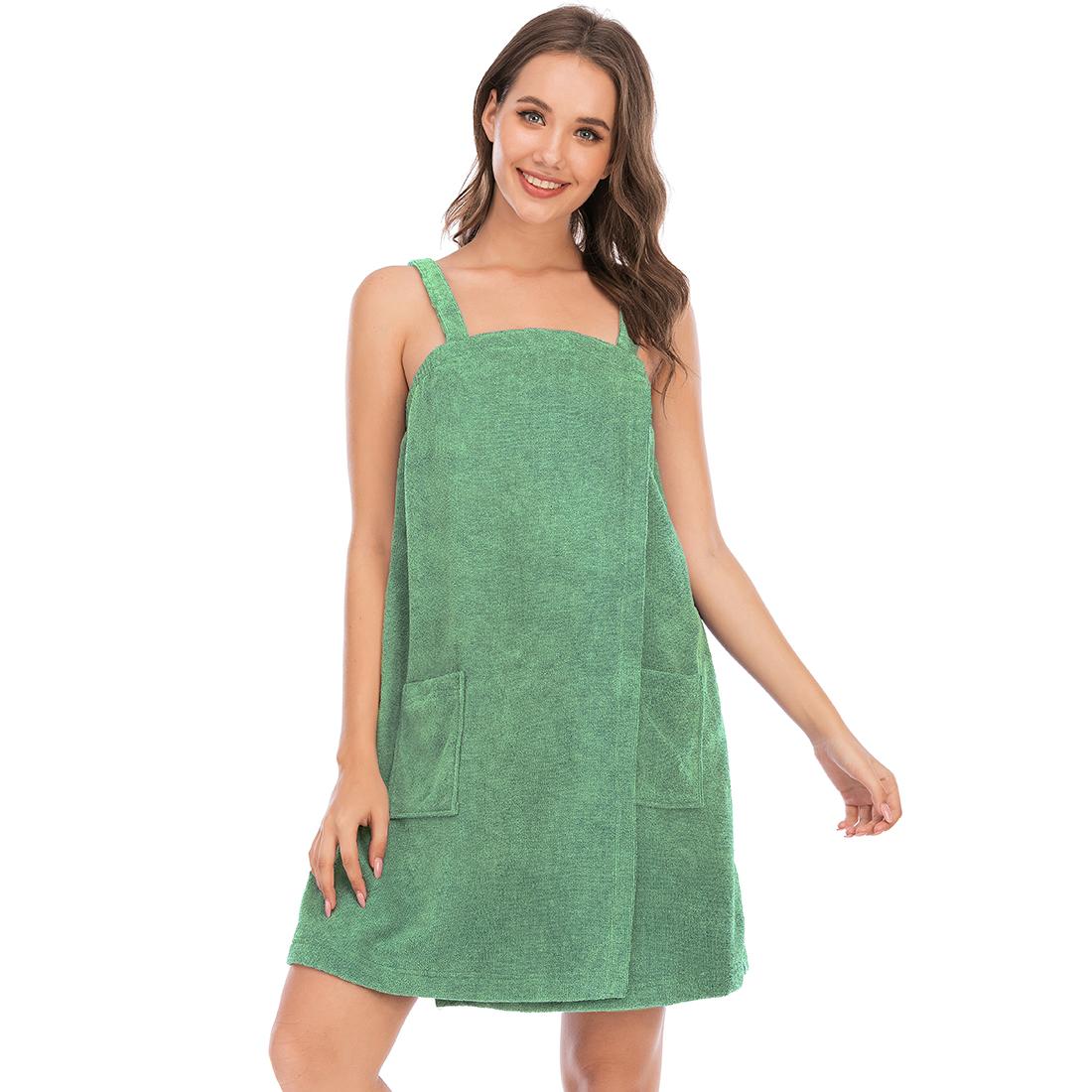 

Яркий олень, женский махровый халат для спа-ванны, халат с ремнями, быстросохнущий махровый халат на липучке, эластичный халат для душа с повязкой на голову, мягкое накрытие для бассейна в тренажерном зале L зелёный