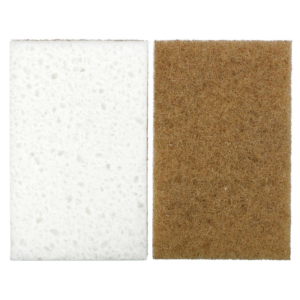 In A Nutshell™, Walnut Scrub Sponge, 2 Sponges, 11.2Cm X 7Cm (4.4in X 2.75in) Each