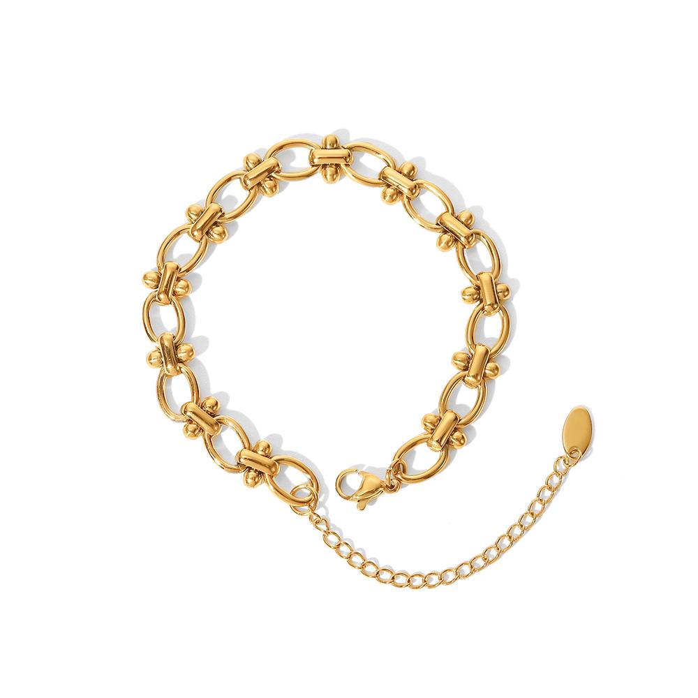

Yori Stainless Steel 18k Gold Plated Metal Bracelet Adjustable Charm Bracelet Fashion Statement Trendy Jewelry 2024 NEW золотистый