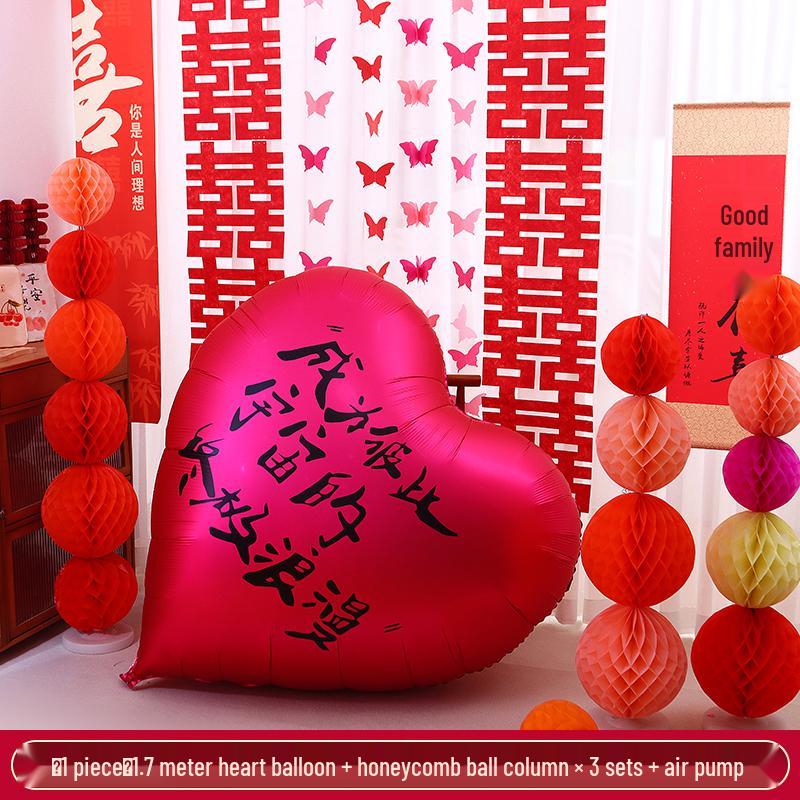 Honeymoon Suite Mega Heart Balloon Foil Set for Wedding & Engagement Decor.