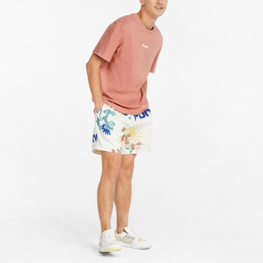 Puma Adventure Planet Graphic Tee Men Tops Rose-Pink 533485-24