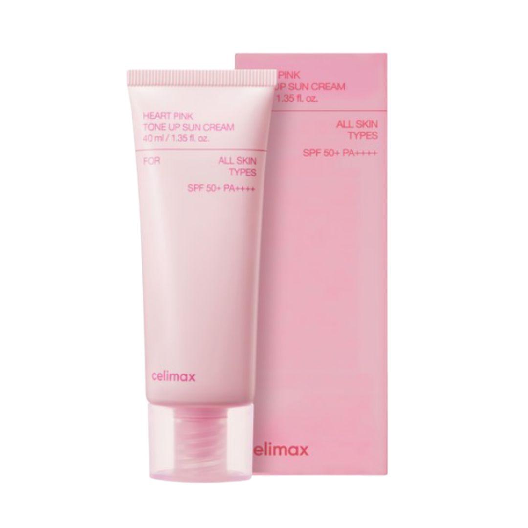 Celimax Heart Pink Tone-Up Sunscreen SPF50+ PA++++ Brightening UV Protection Cream