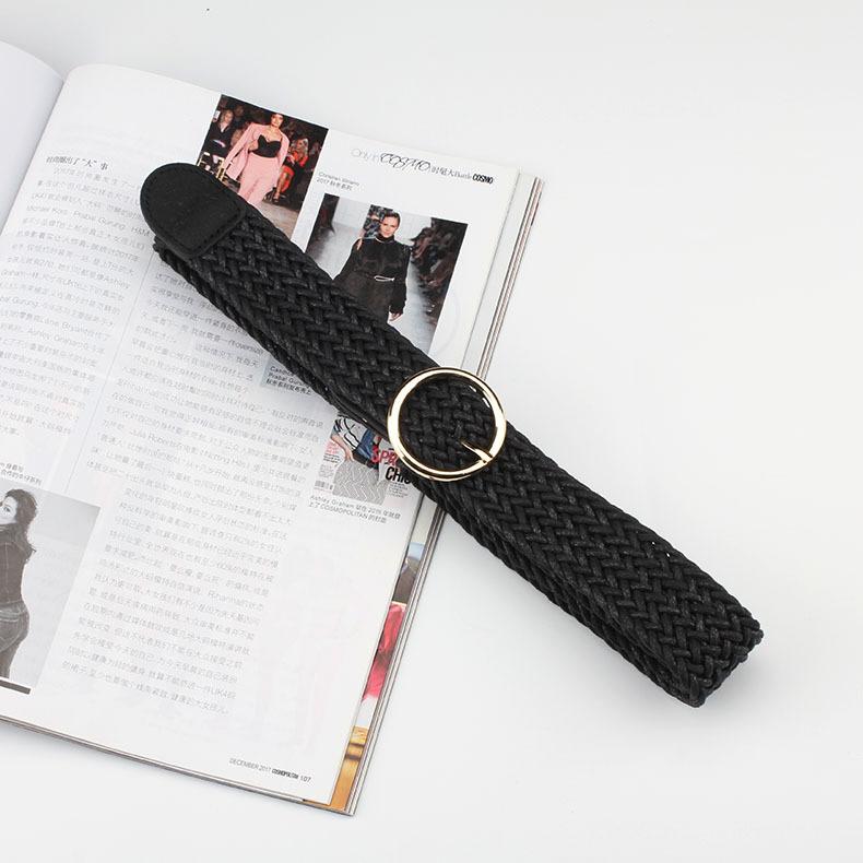 Circle Buckle Square Buckle Women'S Wax Rope Woven Belt Sweater Shirt Accessories