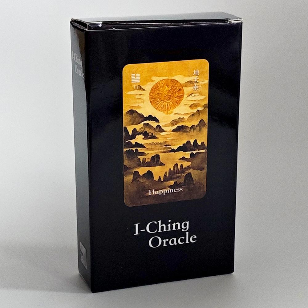 I-Ching Oracle Deck 64 Cards Traditional Ink Art Style Chinese Divination Tool 10.3*6cm for Spiritual Guidance and Meditation
