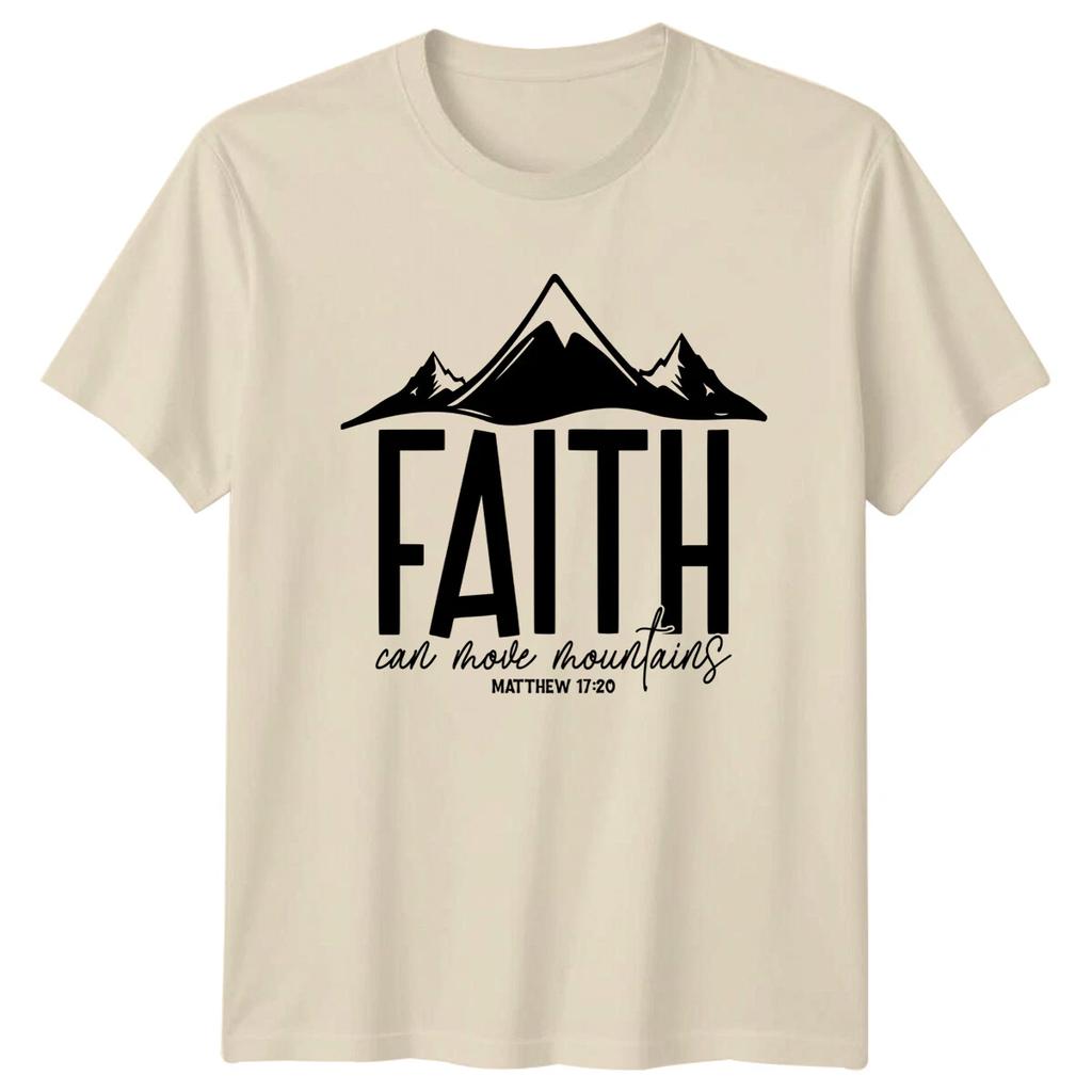 Faith Can Move Mountains Christian T-Shirt Matthew 17:20 Tee