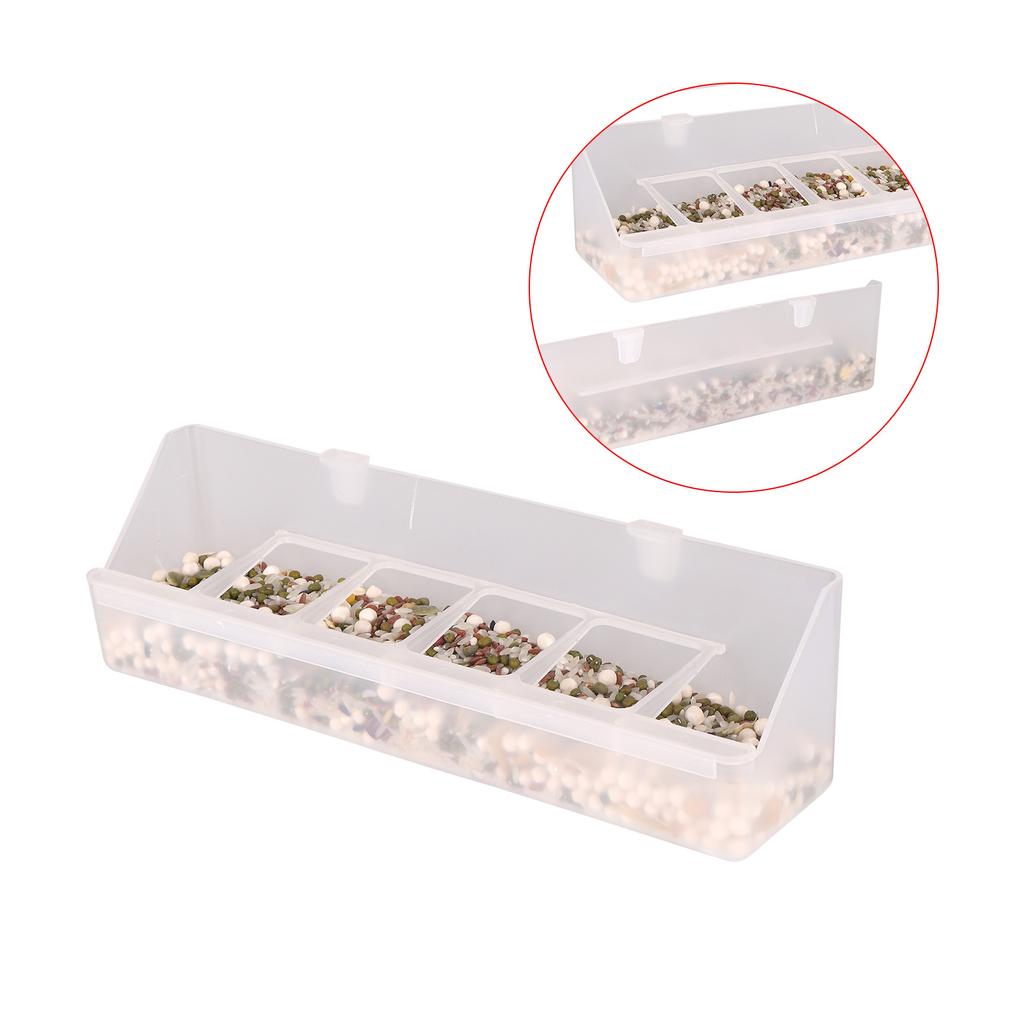 Pigeon Feeder Removable 6 Slots Hanging Chicken Feeder Trough Water Trough for Pigeon Parrots Chicks Quail Duck Bird Poultry 1Pc