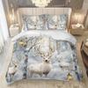 MOKALALA 2/3pcs Snowy Forest Pattern Duvet Cover Set Winter Themed Bed Cover Set Elegant Bedding Set 1 Duvet Cover
