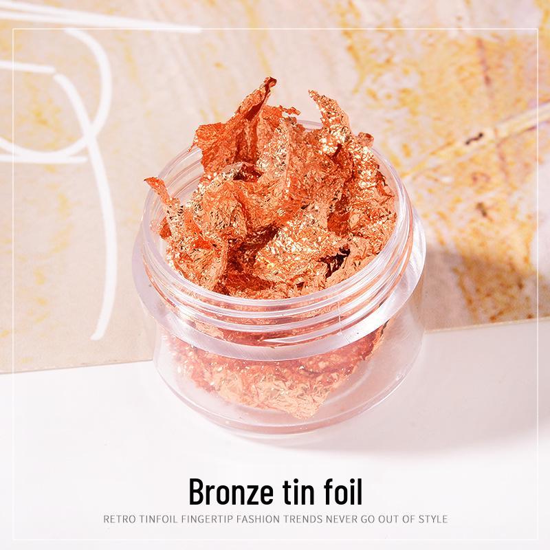 Gold & Silver Foil Nail Art Fragments - High Gloss K Gold Stickers & Sequins for Nail Decoration
